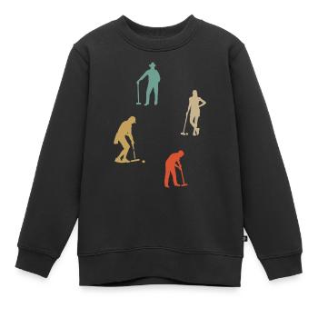 Krocket - Kinder Premium Organic Sweatshirt - Schwarz - Vorne - AI Model Kid Female (0cm)