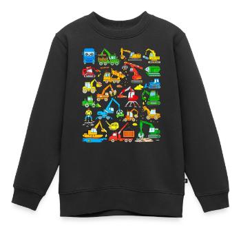Véhicule de chantier Véhicule excavatrice Chantier enfants - Sweat Premium enfant bio - noir - Devant - AI Model Kid Female (0cm)
