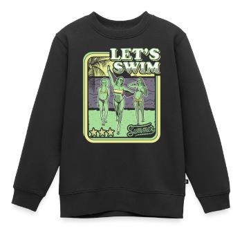 LETS SWIM - BIKINI GIRL - RETRO SUMMER HOLIDAY - Kids Premium Organic Sweatshirt - black - Front - AI Model Kid Female (0cm)