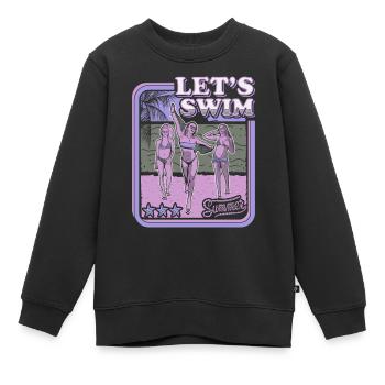 LETS SWIM - BIKINI GIRL - RETRO SUMMER HOLIDAY - Kids Premium Organic Sweatshirt - black - Front - AI Model Kid Female (0cm)