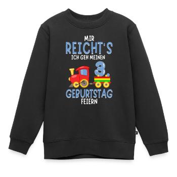3. Geburtstag Geburtstagsgeschenk mit Eisenbahn - Kinder Premium Organic Sweatshirt - Schwarz - Vorne - AI Model Kid Female (0cm)