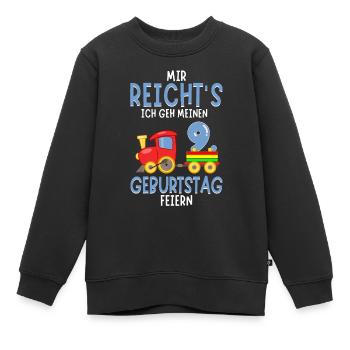 9. Geburtstag Geburtstagsgeschenk mit Eisenbahn - Kinder Premium Organic Sweatshirt - Schwarz - Vorne - AI Model Kid Female (0cm)