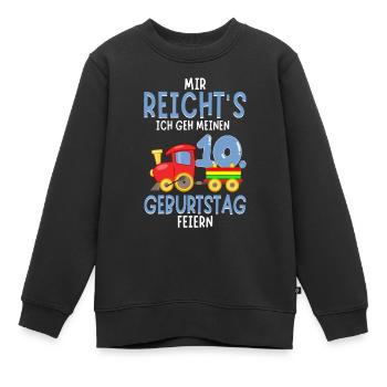 10. Geburtstag Geburtstagsgeschenk mit Eisenbahn - Kinder Premium Organic Sweatshirt - Schwarz - Vorne - AI Model Kid Female (0cm)