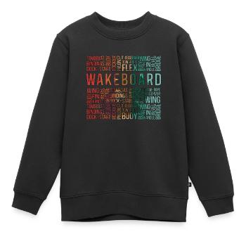 Wakeboard Wakeboarder Wakeboarding Cadeau - Sweat Premium enfant bio - noir - Devant - AI Model Kid Female (0cm)