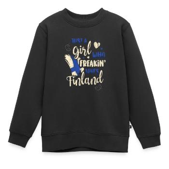 Finnland - Kinder Premium Organic Sweatshirt - Schwarz - Vorne - AI Model Kid Female (0cm)