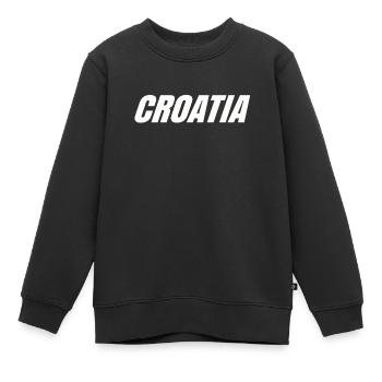 Croatie Cadeau Origine Zagreb Hrvatska Home - Sweat Premium enfant bio - noir - Devant - AI Model Kid Female (0cm)