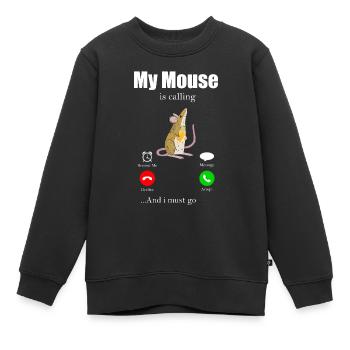 Maus Mäuschen Geschenk Ratte Nager Mouse Lausemaus - Kinder Premium Organic Sweatshirt - Schwarz - Vorne - AI Model Kid Female (0cm)