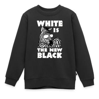 Zebra Gift Noir et Blanc Safari Savannah Steppe - Sweat Premium enfant bio - noir - Devant - AI Model Kid Female (0cm)