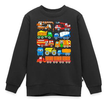 Trucks Trucks Heavy Transport Heavy Vehicles - Kids Premium Organic Sweatshirt - black - Front - AI Model Kid Female (0cm)