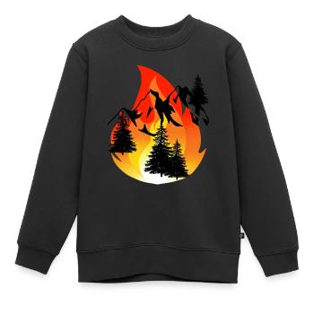 Inferno Feuer Löschen Feuerwehr Feuerwehrmann Berg - Kinder Premium Organic Sweatshirt - Schwarz - Vorne - AI Model Kid Female (0cm)