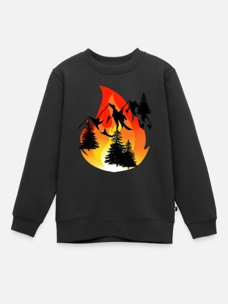 Inferno incendie éteignant pompiers pompiers montagne - Sweat Premium enfant bio - noir