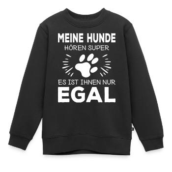 Lustiger Hund Hunde Hundeerziehung Pfote Welpen - Kinder Premium Organic Sweatshirt - Schwarz - Vorne - AI Model Kid Female (0cm)