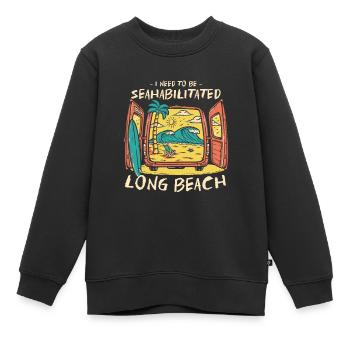 J’ai besoin d’être séahabilité Long Beach Summer - Sweat Premium enfant bio - noir - Devant - AI Model Kid Female (0cm)