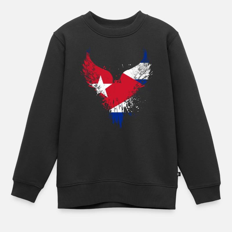 Kuba Flagge - Kinder Premium Organic Sweatshirt - Schwarz