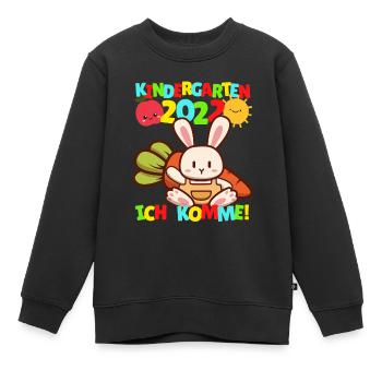 Maternelle Je viens Lapin Enfant de maternelle 2022 - Sweat Premium enfant bio - noir - Devant - AI Model Kid Female (0cm)