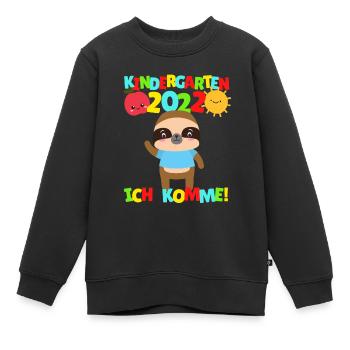 Kindergarten I'm coming Sloth Kindergarten Child 2022 - Kids Premium Organic Sweatshirt - black - Front - AI Model Kid Female (0cm)