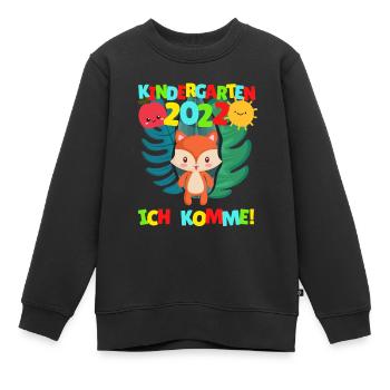 Kindergarten ich komme Fuchs Kindergartenkind 2022 - Kinder Premium Organic Sweatshirt - Schwarz - Vorne - AI Model Kid Female (0cm)