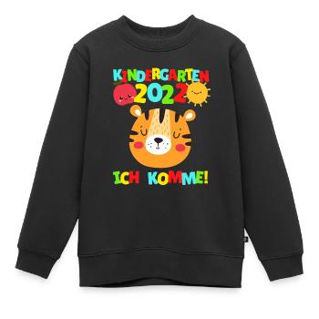 Kindergarten ich komme Tiger Kindergartenkind 2022 - Kinder Premium Organic Sweatshirt - Schwarz - Vorne - AI Model Kid Female (0cm)