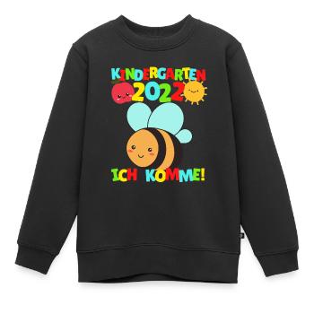 Kindergarten ich komme Biene Kindergartenkind 2022 - Kinder Premium Organic Sweatshirt - Schwarz - Vorne - AI Model Kid Female (0cm)