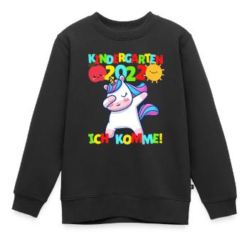 Kindergarten ich komme Einhorn Kindergartenkind - Kinder Premium Organic Sweatshirt - Schwarz - Vorne - AI Model Kid Female (0cm)