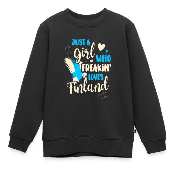 Finnland - Kinder Premium Organic Sweatshirt - Schwarz - Vorne - AI Model Kid Female (0cm)