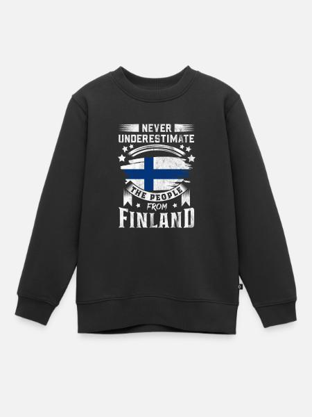 Finlande Tshirt Finlande Scandinavie - Sweat Premium enfant bio - noir