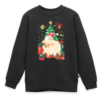 Ugly Christmas Schaf Muster Strick Xmas Christkind - Kinder Premium Organic Sweatshirt - Schwarz - Vorne - AI Model Kid Female (0cm)