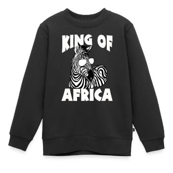 Zebra Tshirt in Afrika Pferd Safari - Kinder Premium Organic Sweatshirt - Schwarz - Vorne - AI Model Kid Female (0cm)