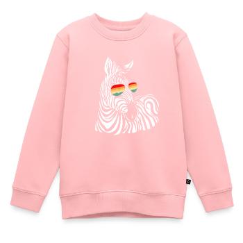 Zebra Geschenk Schwarz-weiß Safari Savanne Steppe - Kinder Premium Organic Sweatshirt - Rosa - Vorne - AI Model Kid Female (0cm)