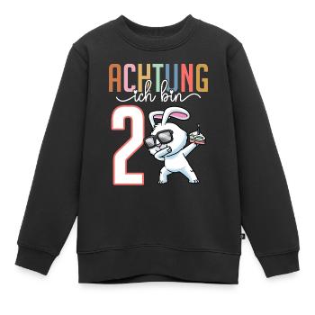 2. Geburtstag Mädchen 2 Jahre Hase - Kinder Premium Organic Sweatshirt - Schwarz - Vorne - AI Model Kid Female (0cm)