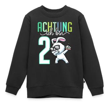 2. Geburtstag Mädchen 2 Jahre Hase - Kinder Premium Organic Sweatshirt - Schwarz - Vorne - AI Model Kid Female (0cm)
