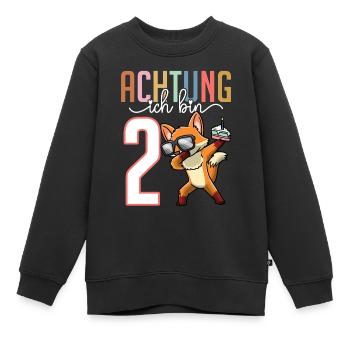 2. Geburtstag Mädchen 2 Jahre Fuchs - Kinder Premium Organic Sweatshirt - Schwarz - Vorne - AI Model Kid Female (0cm)