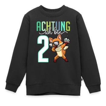 2. Geburtstag Mädchen 2 Jahre Fuchs - Kinder Premium Organic Sweatshirt - Schwarz - Vorne - AI Model Kid Female (0cm)