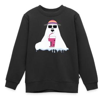 Ours du réchauffement climatique | Satire sur l’écologie arctique - Sweat Premium enfant bio - noir - Devant - AI Model Kid Female (0cm)