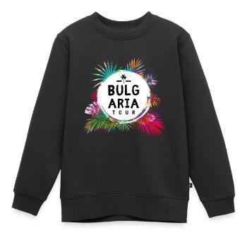 Bulgarien Tour Bunt - Kinder Premium Organic Sweatshirt - Schwarz - Vorne - AI Model Kid Female (0cm)