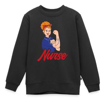 Krankenschwester Pfleger Krankenpfleger - Kinder Premium Organic Sweatshirt - Schwarz - Vorne - AI Model Kid Female (0cm)