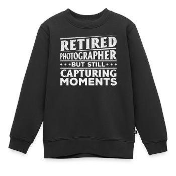 Photographier un photographe à la retraite, - Sweat Premium enfant bio - noir - Devant - AI Model Kid Female (0cm)