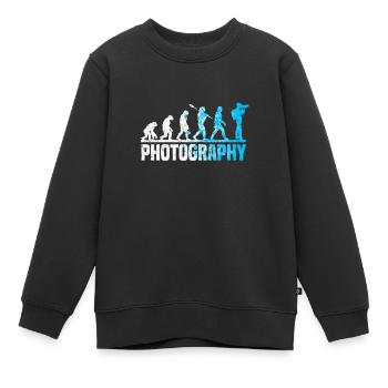 Photographie Evolution Photographe Evolution Photo - Sweat Premium enfant bio - noir - Devant - AI Model Kid Female (0cm)
