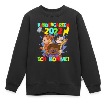 Kindergarten ich komme - Superhelden 2022 - Kinder Premium Organic Sweatshirt - Schwarz - Vorne - AI Model Kid Female (0cm)