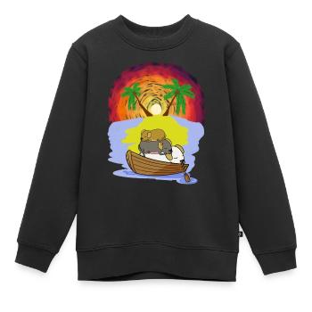 Abenteuer Freizeit Urlaubsreif Hunde Schlafmützen - Kinder Premium Organic Sweatshirt - Schwarz - Vorne - AI Model Kid Female (0cm)