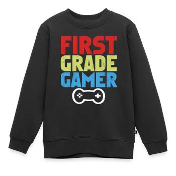 Gambler Gamer Gaming Funny saying - Kids Premium Organic Sweatshirt - black - Front - AI Model Kid Female (0cm)