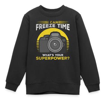 Je peux geler le temps Qu’est-ce que c’est que votre - Sweat Premium enfant bio - noir - Devant - AI Model Kid Female (0cm)
