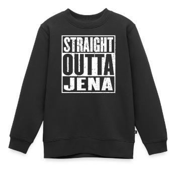 Straight Outta Jena Vintage - Sweat Premium enfant bio - noir - Devant - AI Model Kid Female (0cm)