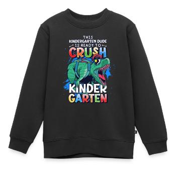 Kindergarten Dude Ready To Crush Kindergarten - Kinder Premium Organic Sweatshirt - Schwarz - Vorne - AI Model Kid Female (0cm)