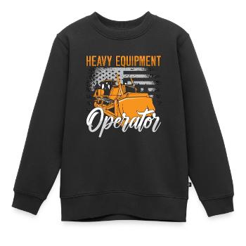 Excavatrice Bulldozer Travailleur de la construction Cadeau - Sweat Premium enfant bio - noir - Devant - AI Model Kid Female (0cm)