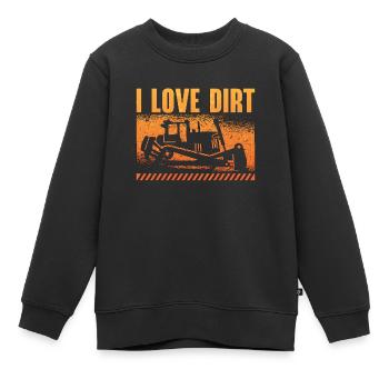 Excavatrice Bulldozer Travailleur de la construction Bulldozer Cadeau - Sweat Premium enfant bio - noir - Devant - AI Model Kid Female (0cm)