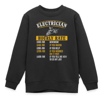 Stundensatz für Elektroingenieur Elektriker - - Kinder Premium Organic Sweatshirt - Schwarz - Vorne - AI Model Kid Female (0cm)