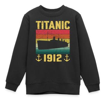 Titanic 1912 Navire de croisière - Sweat Premium enfant bio - noir - Devant - AI Model Kid Female (0cm)