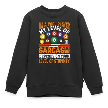 Billard Piscine Billard Billard Boule Billard Billard Cuisine 8Ball - Sweat Premium enfant bio - noir - Devant - AI Model Kid Female (0cm)