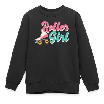 Roller Girl - Rollschuhlaufen - Schlittschuhläufer - Kinder Premium Organic Sweatshirt - Schwarz - Vorne - AI Model Kid Female (0cm)